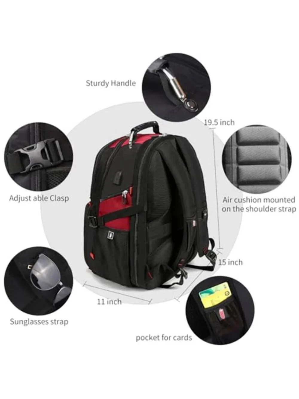 SHRRADOO Large Travel Laptop Backpack for Women, Work College Backpacks